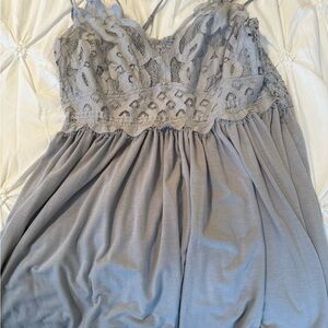 Elegant Gray Lace Sleepwear